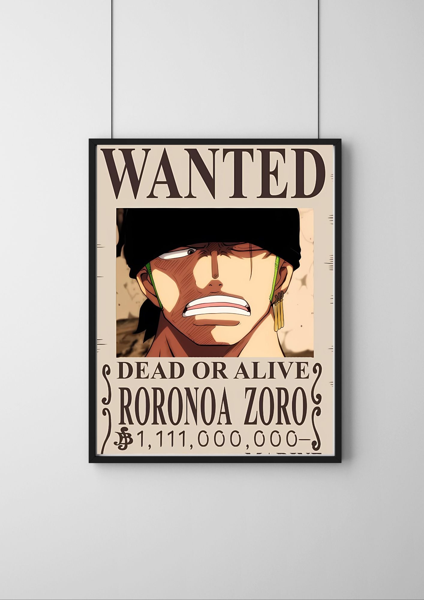 One Piece Wanted Poster |ZORO one piece Bounty Poster #2