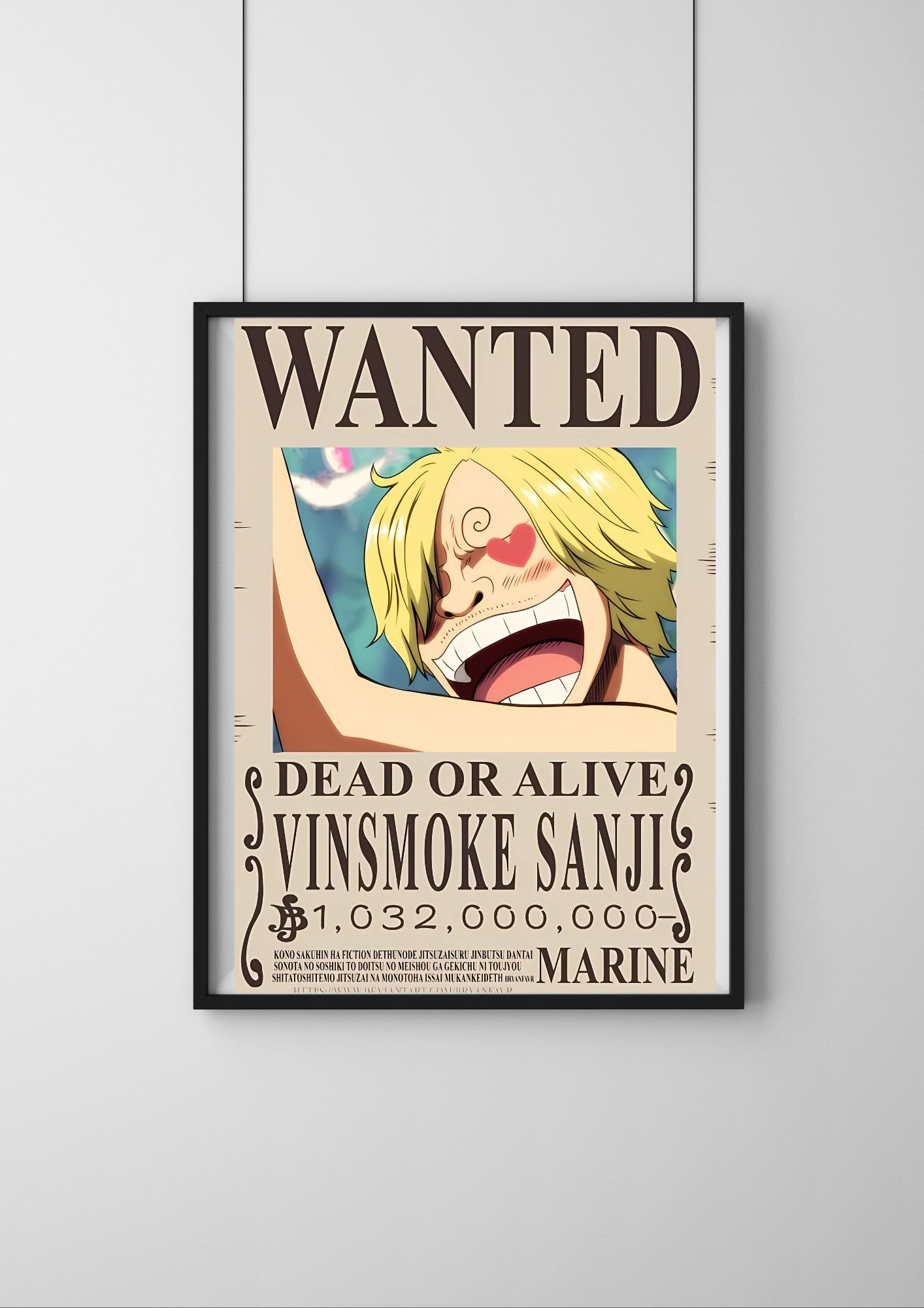 One Piece Wanted Poster | Vinsmoke Sanji one piece Bounty Poster