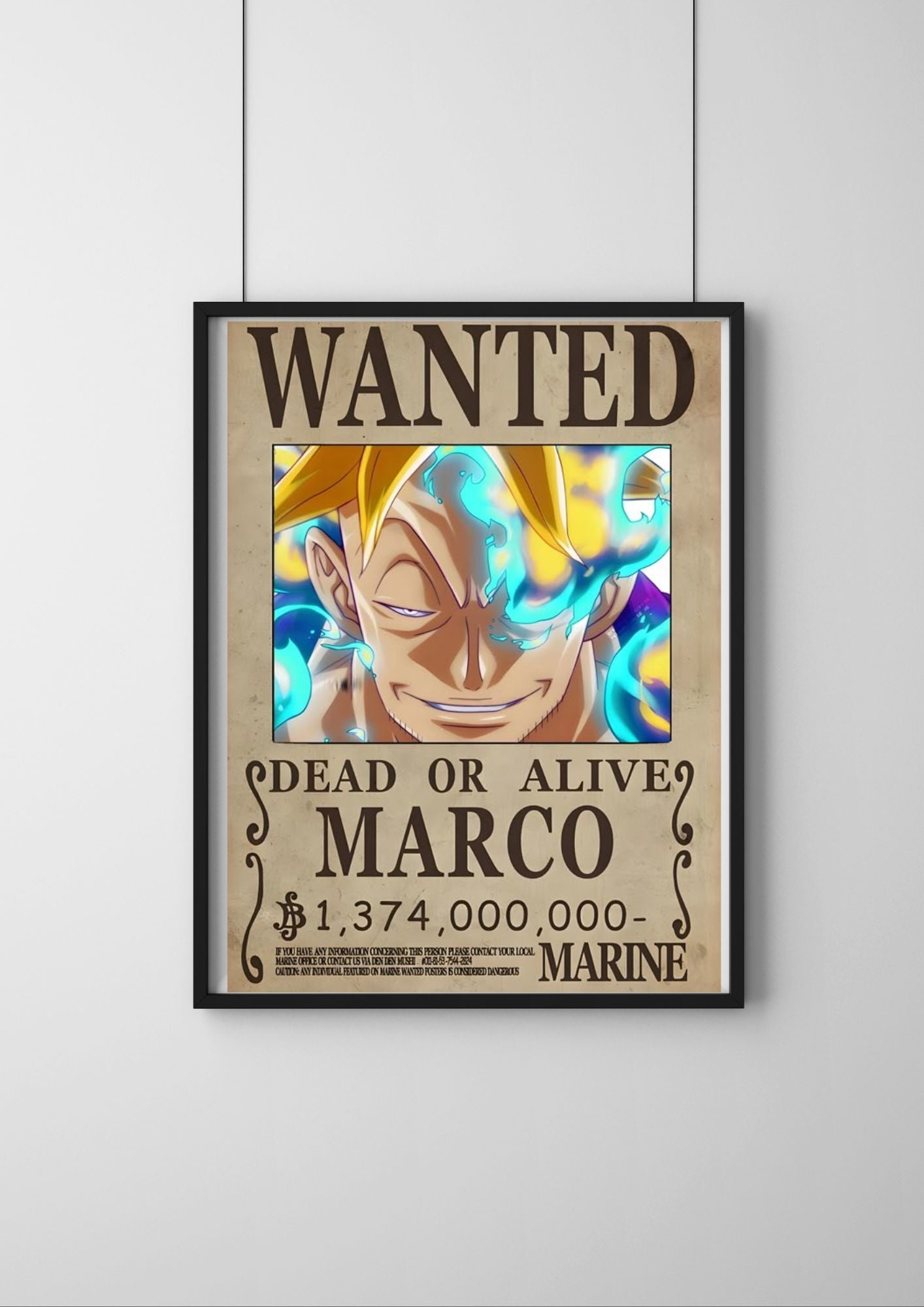 One Piece Wanted Poster | MARCO one piece Bounty Poster