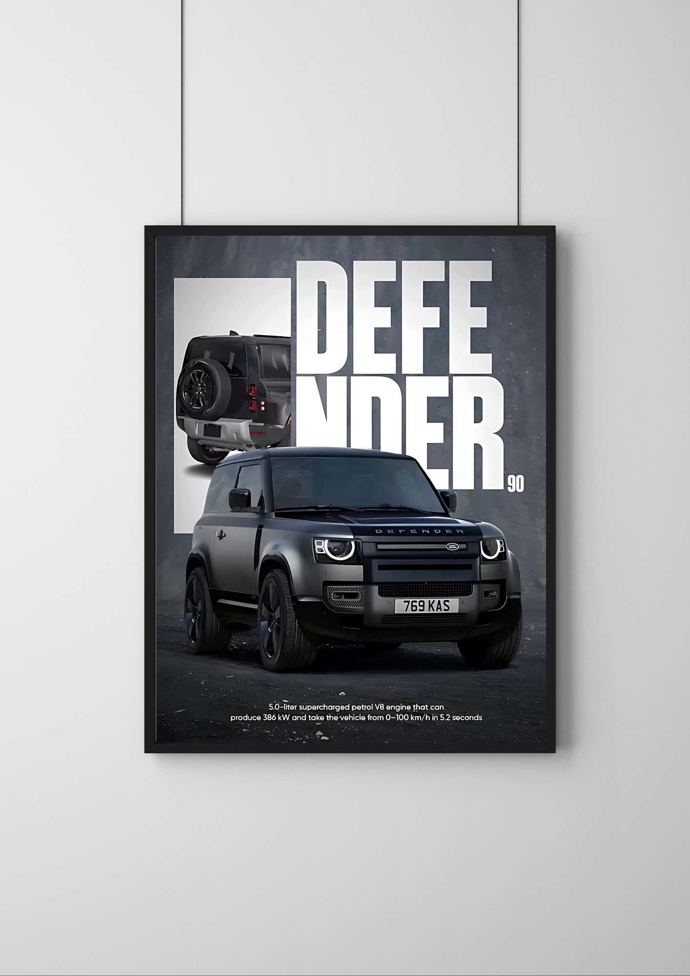 Land Rover Defender Black |#1 | - Premium Car Poster