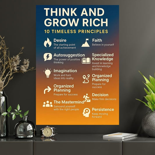 THINK AND GROW RICH |#1| - Premium  Poster