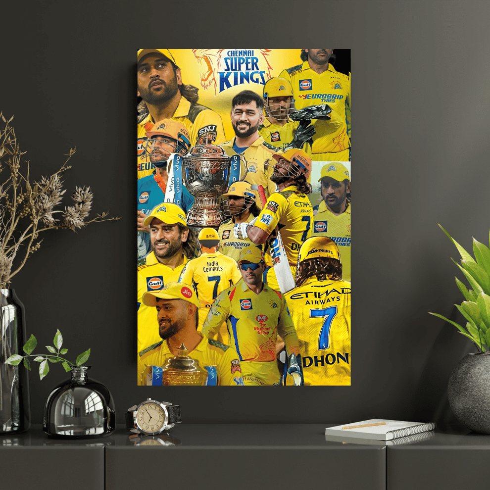 CSK| Premium Poster | #2 | Cricket Legend poster - Pulp & Pixel