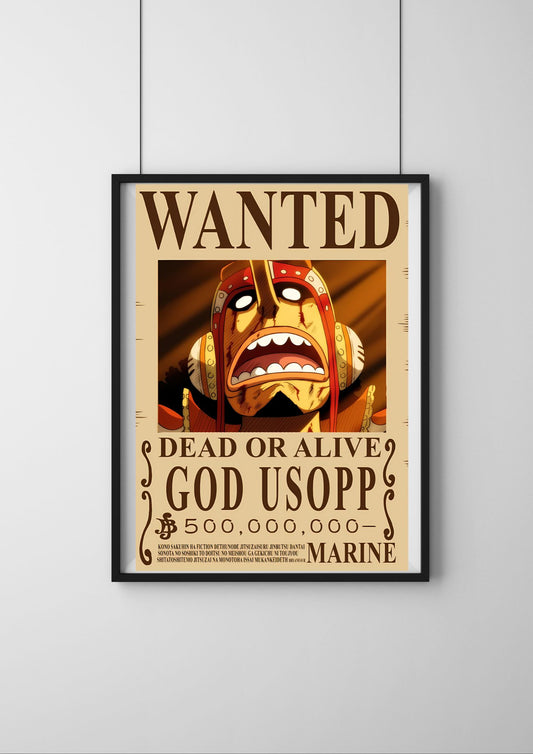 One Piece Wanted Poster | GOD USOPP one piece Bounty Poster