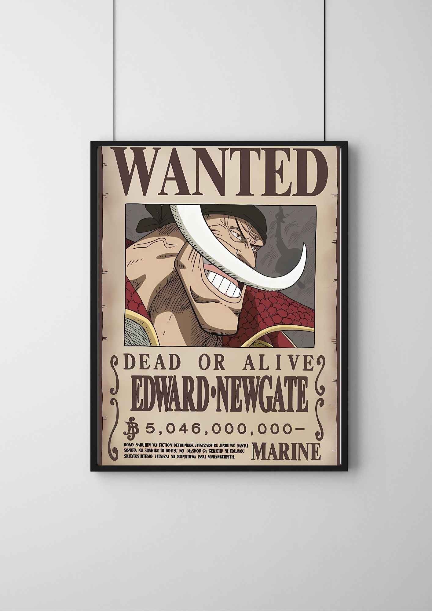 One Piece Wanted Poster | Edward Newgate (Whitebeard) one piece Bounty Poster