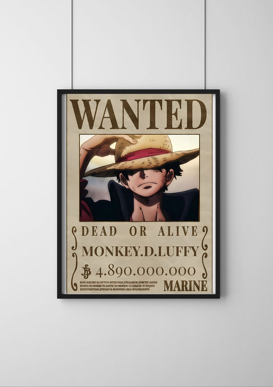 One Piece Wanted Poster | Luffy (Monkey D. Luffy) one piece Bounty Poster #3