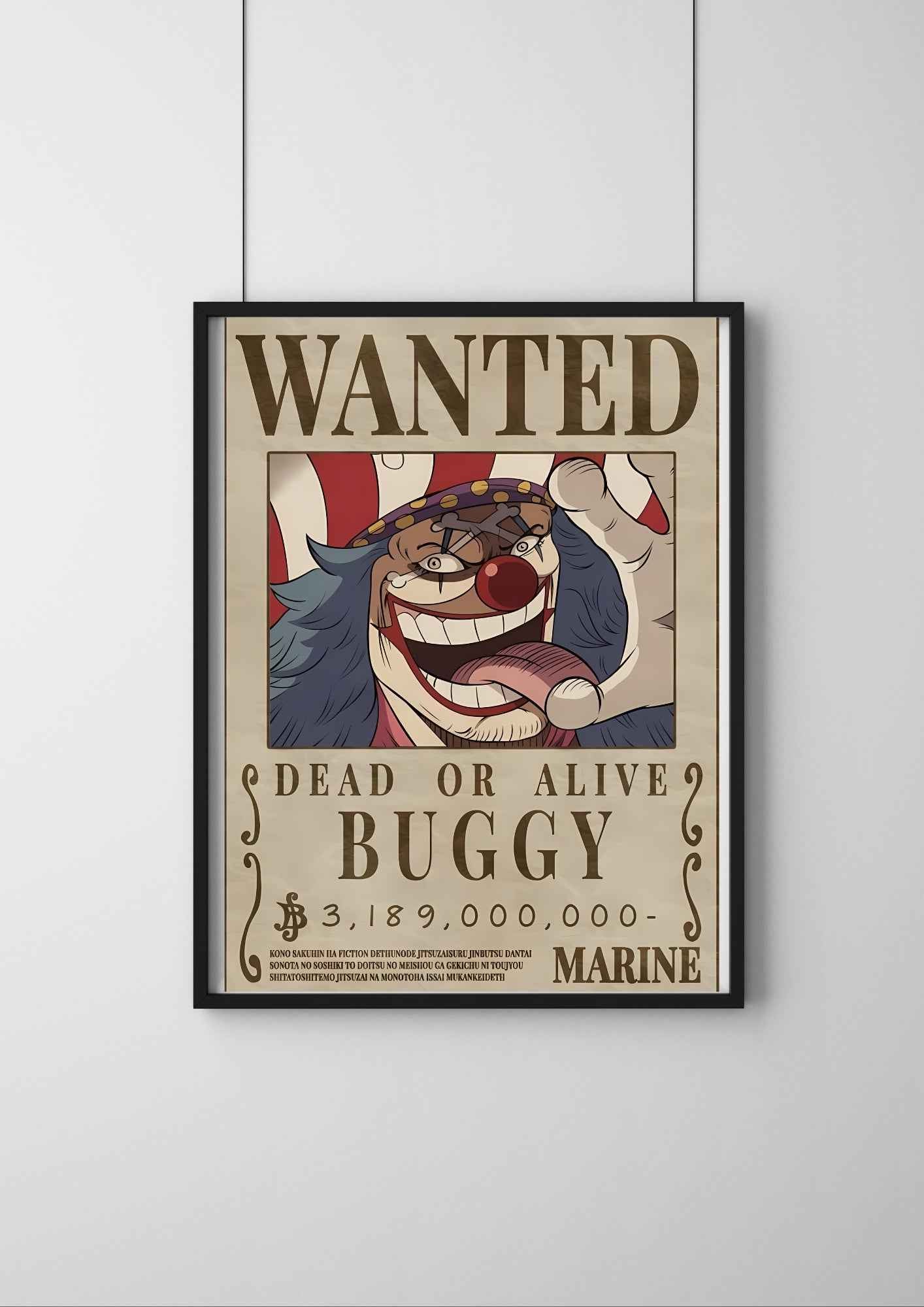 One Piece Wanted Poster | Buggy one piece Bounty Poster