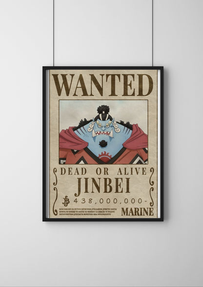 One Piece Wanted Poster | JINBI one piece Bounty Poster