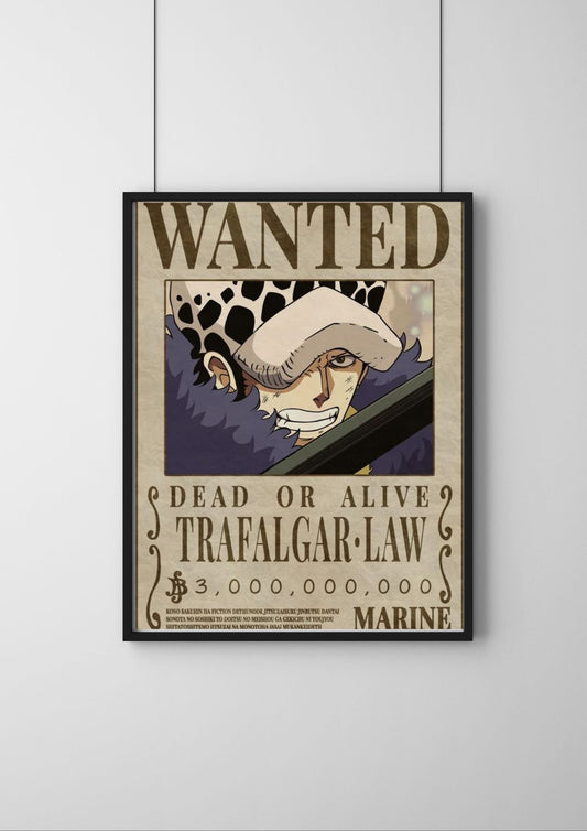 One Piece Wanted Poster | TRAFALGAR-LAW one piece Bounty Poster