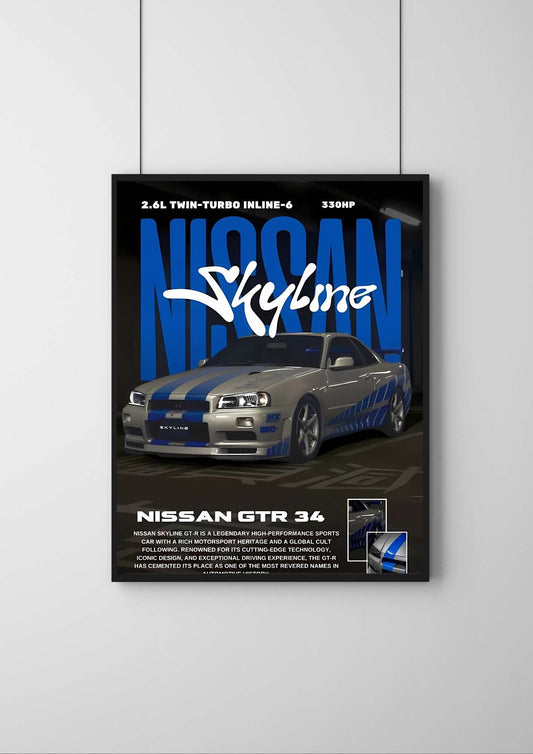 NSSAN GTR 34  |#2 | - Premium Car Poster